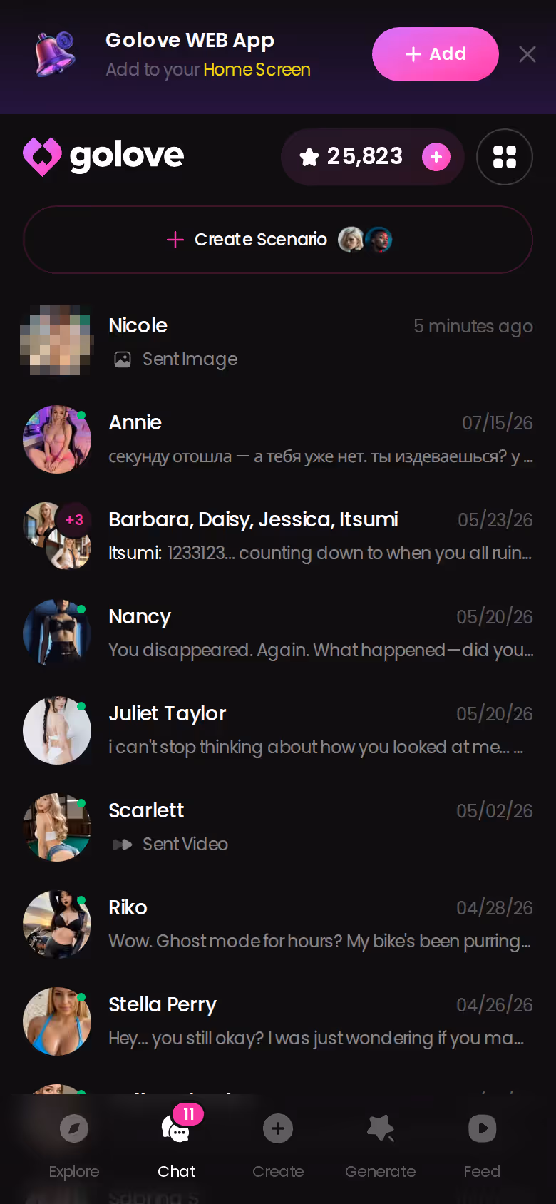 The cast of every series you watch ends up in one mobile chat list on GoLove